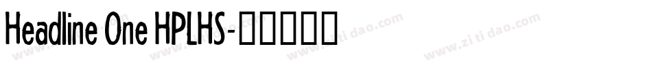Headline One HPLHS字体转换